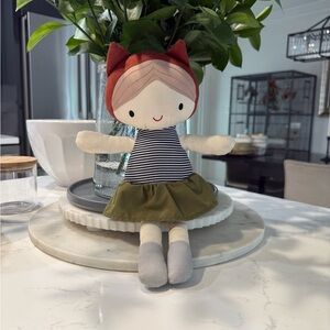 Linzy Striped Doll with Green Skirt and Red Hair